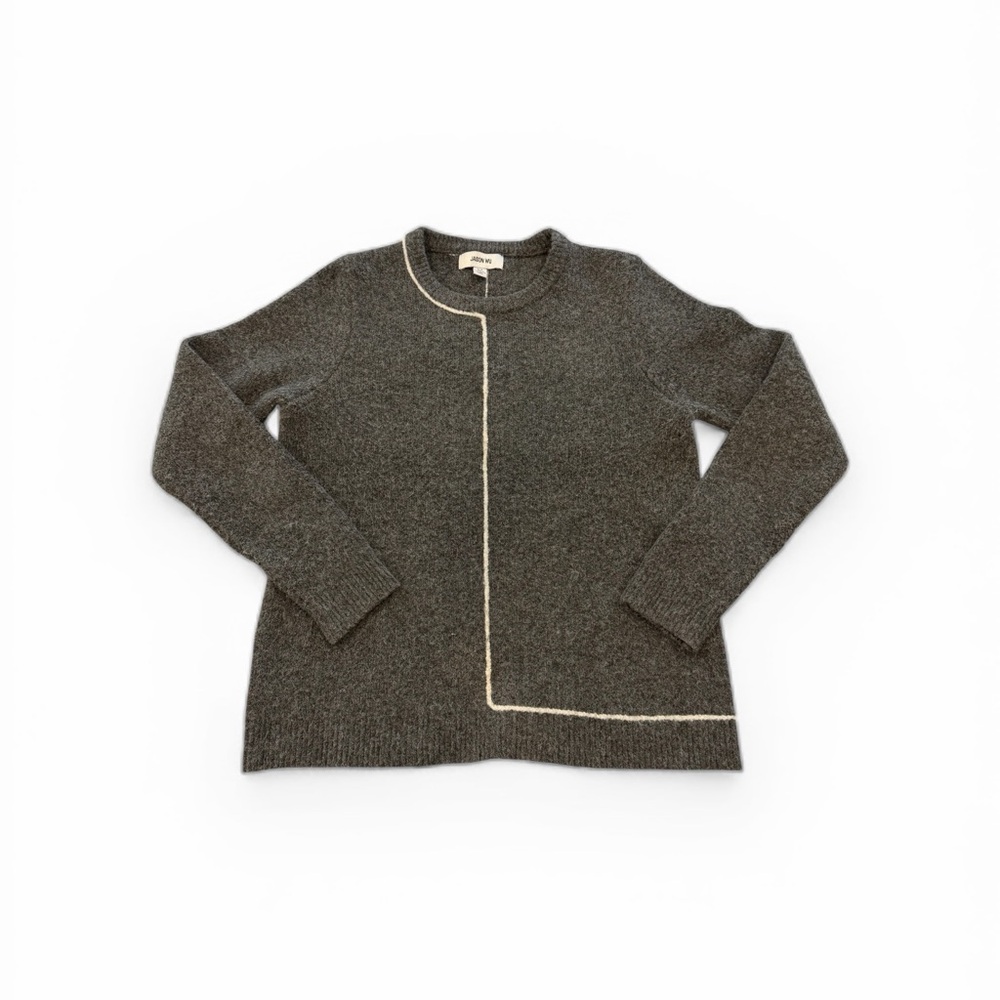 Jason Wu Charcoal Sweater with Ivory Detail